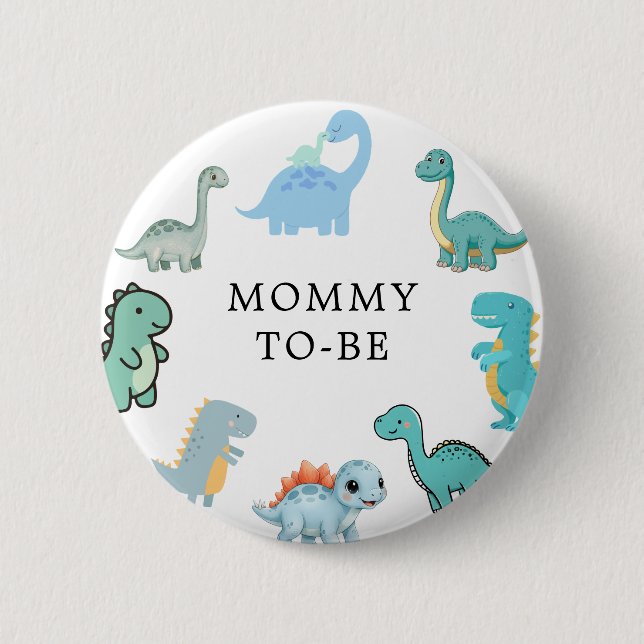Little Dinosaur Cute Baby Shower 6 Cm Round Badge (Front)