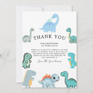 Little Dinosaur Cute Baby Shower Thank You Card