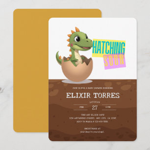 Little Dinosaur Hatching Soon Invitation
