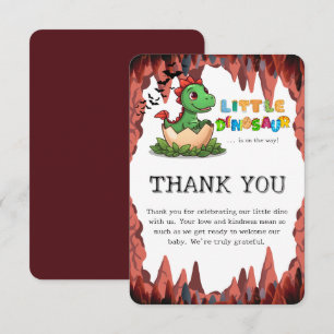 Little Dinosaur Is on the Way Thank You Card