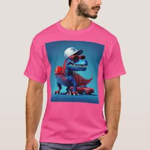 little dinosaur on a red sports car T-Shirt
