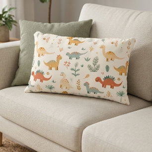 Little Dinosaurs Beige Neutral Tones Decorative Cushion