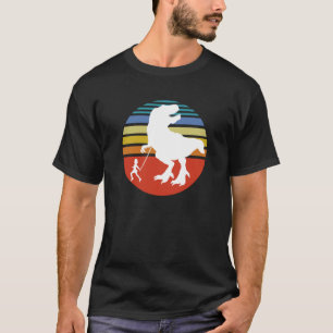 Little Dirl walking her Tyrannosaurus Rex T-Shirt