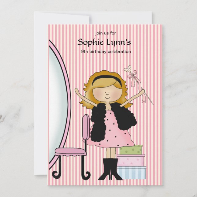 Little Diva Birthday Invitation (Front)