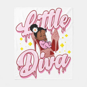 Little Diva Melanin Baby Black Girl Magic Girls Fleece Blanket