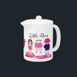 "Little Diva" Teapot<br><div class="desc">Matching paper plates and napkins availble!  Other fun designs and products with DIVAtude created by Lady Denise at www.zazzle.com/LadyDenise</div>