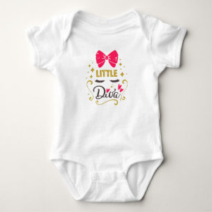 Little Diva Typography Baby Girl Pink Bodysuit