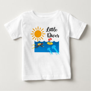 Little Diver with Jelly Fish - Baby Fine Jersey T- T-Shirt