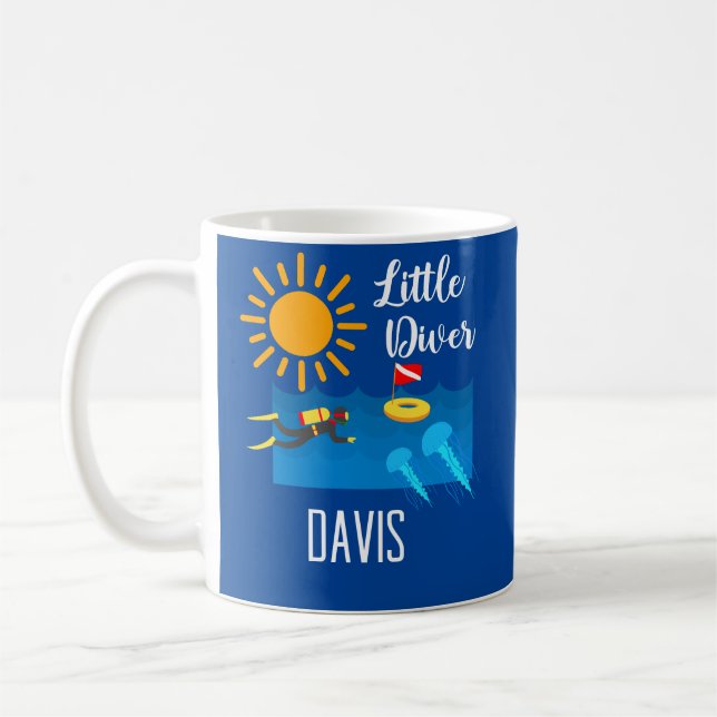 Little Diver with Jelly Fish - Classic Mug (Left)