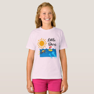 Little Diver with Jelly Fish - Girls' Basic T-Shir T-Shirt