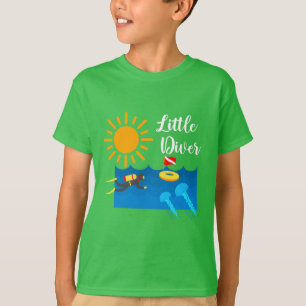 Little Diver with Jelly Fish - Kids' Basic T-Shirt