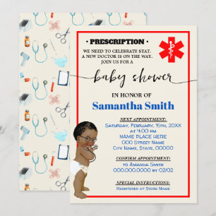 Little Doctor on his Way Medical AA Baby Shower Invitation