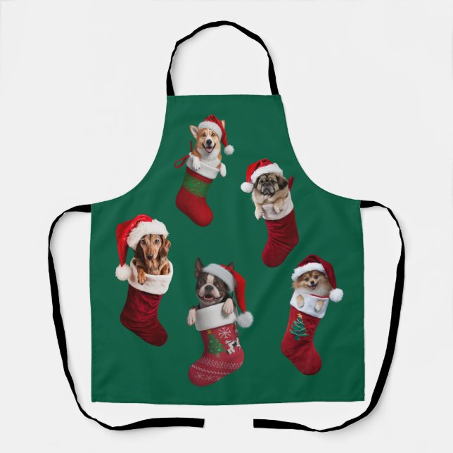 Little Dog Christmas Apron (Front)