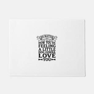 Little Dog Love You Vintage Typography Design_1 Doormat