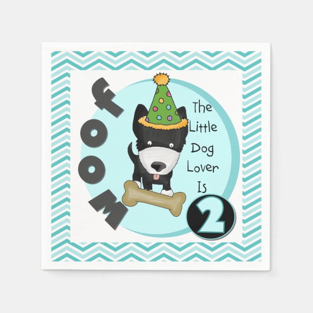 Little Dog Lover 2nd Birthday Paper Napkins (Front)
