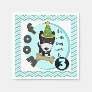 Little Dog Lover 3rd Birthday Paper Napkins