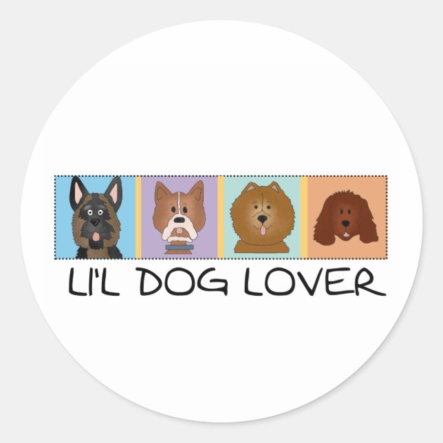 Little Dog Lover Tshirts and Gifts Classic Round Sticker (Front)