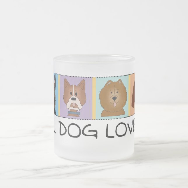 Little Dog Lover Tshirts and Gifts Frosted Glass Coffee Mug (Center)
