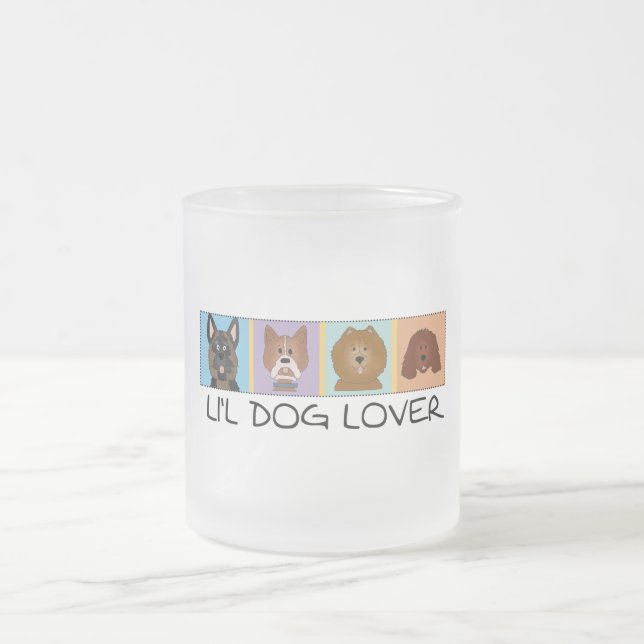Little Dog Lover Tshirts and Gifts Frosted Glass Coffee Mug (Center)