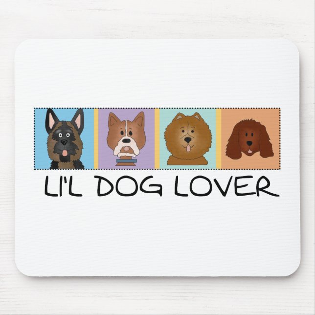 Little Dog Lover Tshirts and Gifts Mouse Mat (Front)