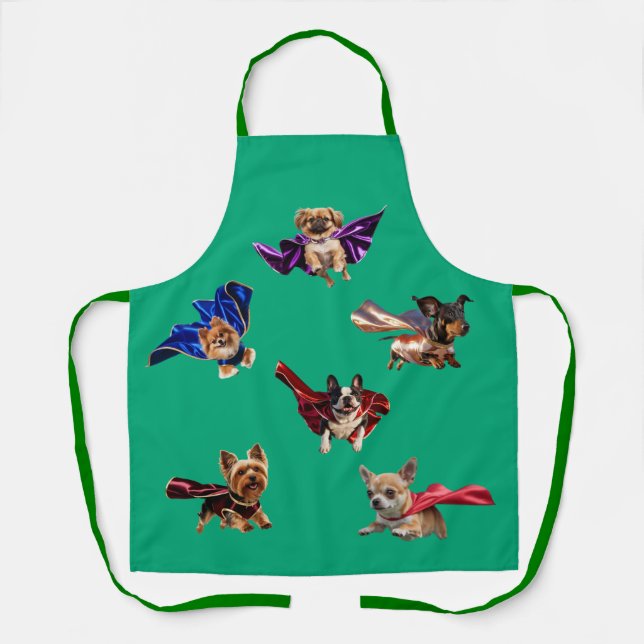 Little Dog Superhero Apron (Front)