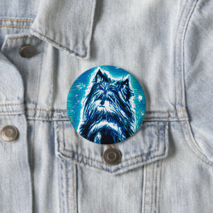 Little Doggy in blue 7.5 Cm Round Badge