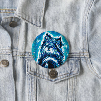 Little Doggy in blue 7.5 Cm Round Badge