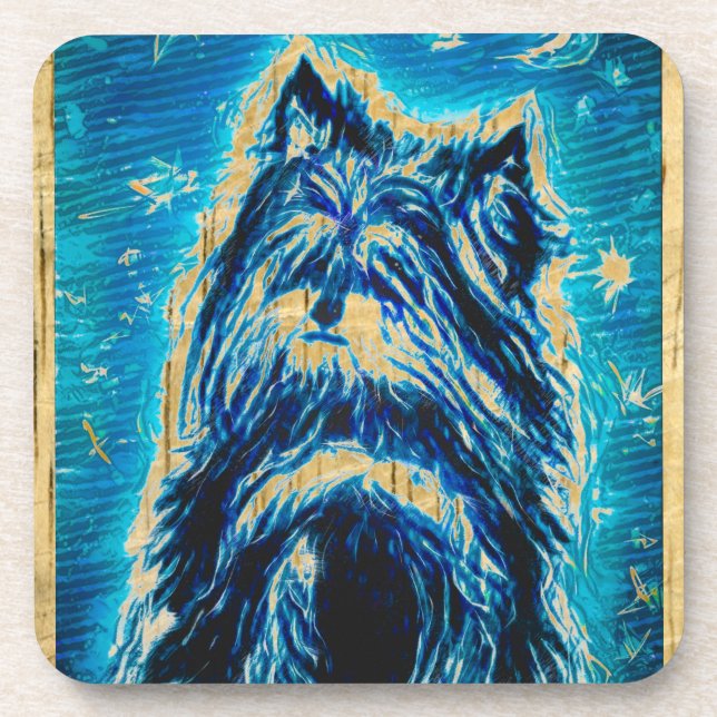 Little Doggy in blue Coaster (Front)