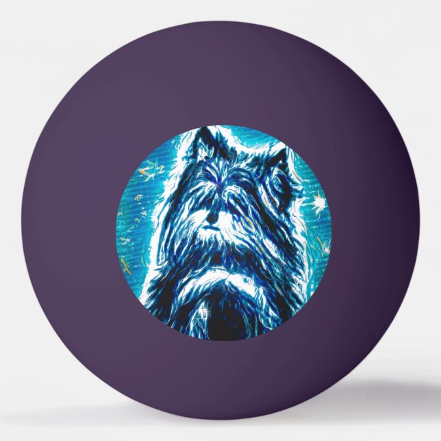 Little Doggy in blue Ping Pong Ball (Front)