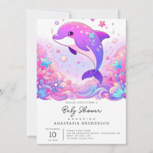 Little Dolphin Baby Shower Invitation
