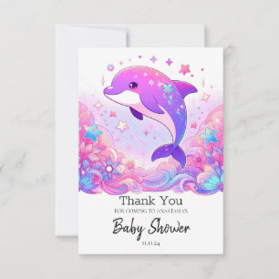 Little Dolphin Baby Shower Thank You Card