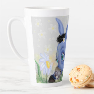Little Donkey and Daisy - Add Your Name / Text Latte Mug