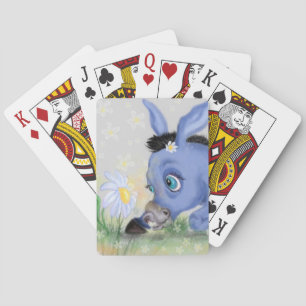 Little Donkey and Daisy Playing Cards Cartoon