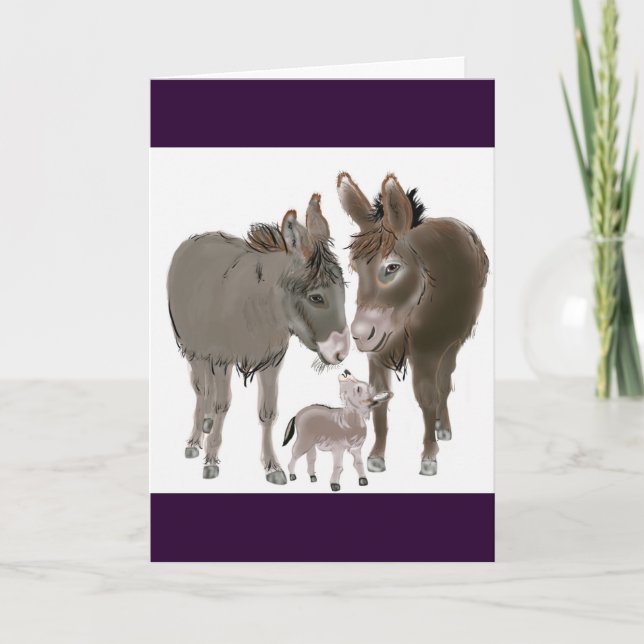 Little Donkey Holiday Card (Front)