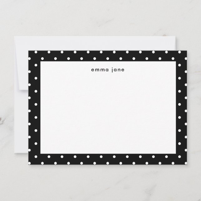 Little Dots Black and White Personalised Card (Front)