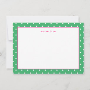 Little Dots Pink and Green Personalised Card