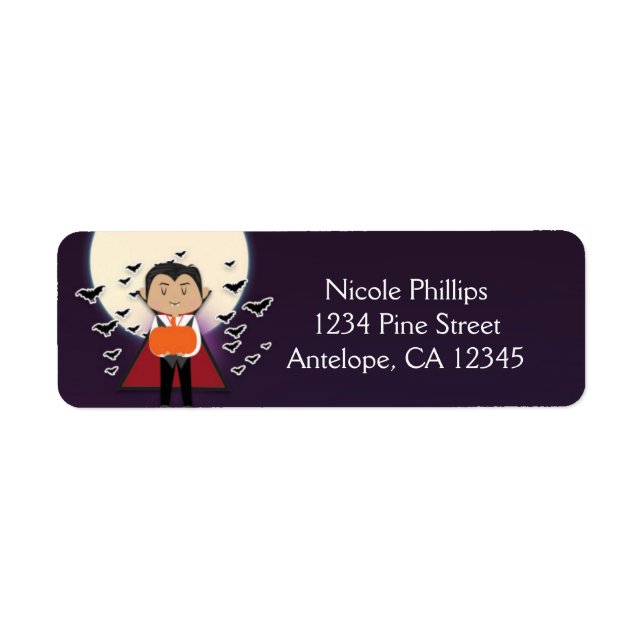 Little Dracula Halloween Party Address Labels (Front)