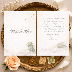 Little Dragon Almost Here Baby Shower Thank You Card