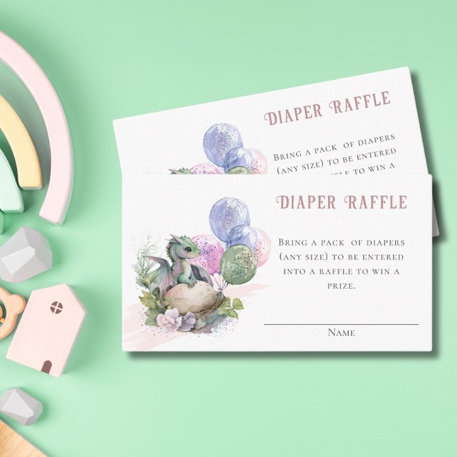 Little Dragon Baby Shower Diaper Raffle  Enclosure Card (Creator Uploaded)
