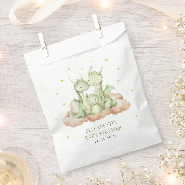 Little Dragon Baby Shower Favour Bags (Clipped)
