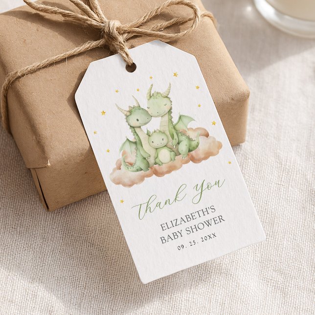 Little Dragon Baby Shower Gift Tags (Creator Uploaded)