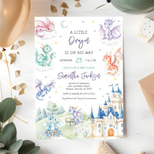 Little Dragon Baby Shower Invitation