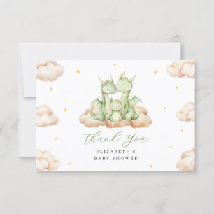 Little Dragon Baby Shower Thank You Card