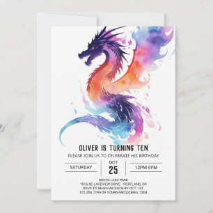 Little Dragon Dreams Birthday Invitation