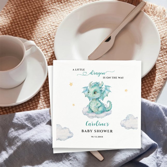 Little Dragon is on the Way Baby Shower Napkin (Creator Uploaded)