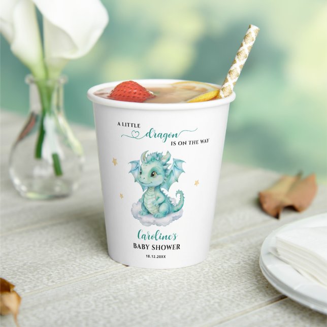Little Dragon is on the Way Baby Shower Paper Cups (Insitu)
