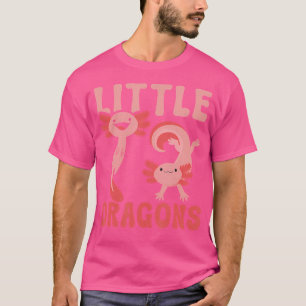 Little Dragons Funny Axolotls Playing Salamander F T-Shirt