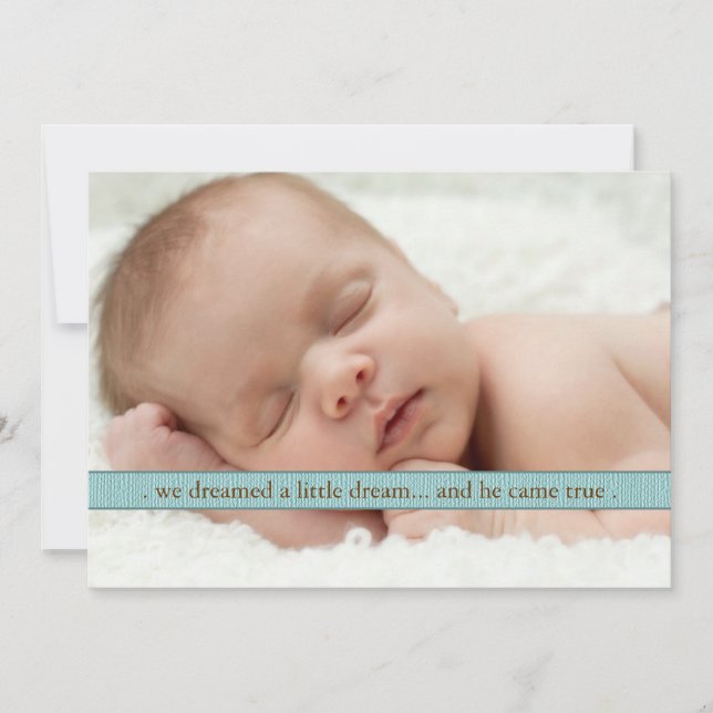 Little Dream Two Photo Modern Birth Announcement (Front)
