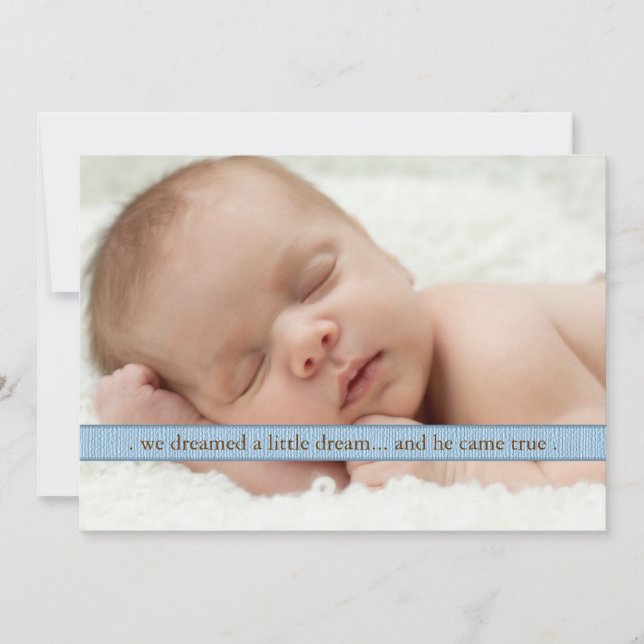 Little Dream Two Photo Modern Birth Announcement (Front)