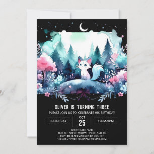 Little Dreamy Cat Birthday Invitation